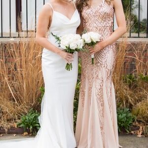 Formal Detailed Champagne Pink Dress